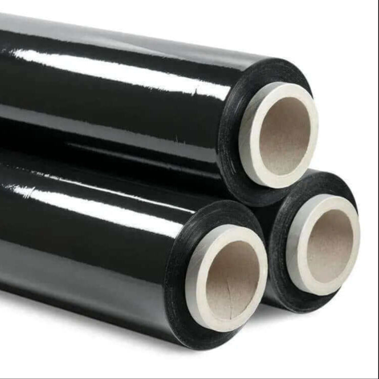 4 Pack x Pallet Wrap (Black) - 20um x 500mm x 320m