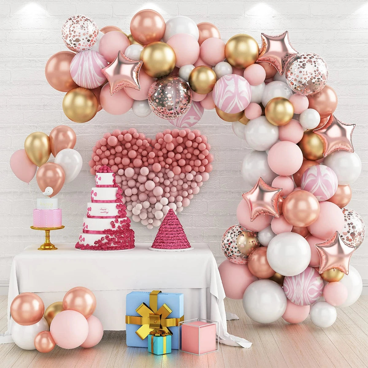Retro Pink Pastel Macaron Balloons Garland Arch Kit