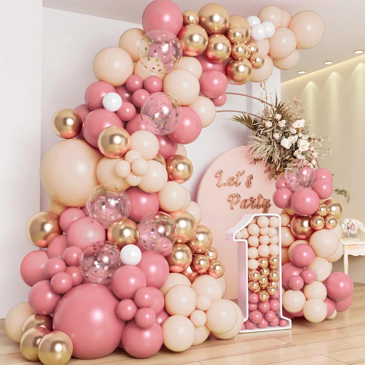 Retro Pink Pastel Macaron Balloons Garland Arch Kit