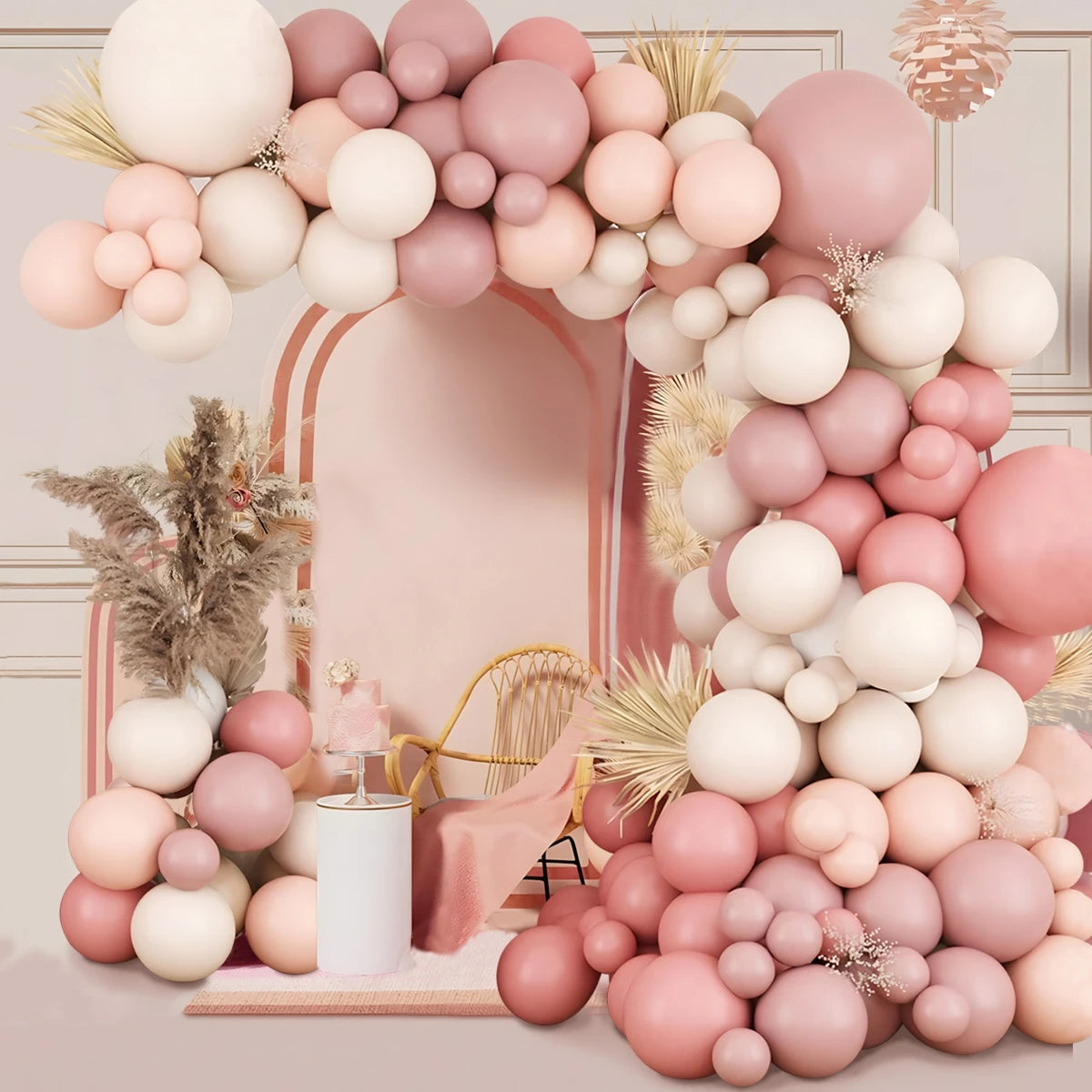 Retro Pink Pastel Macaron Balloons Garland Arch Kit