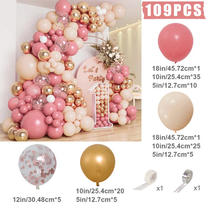 Retro Pink Pastel Macaron Balloons Garland Arch Kit