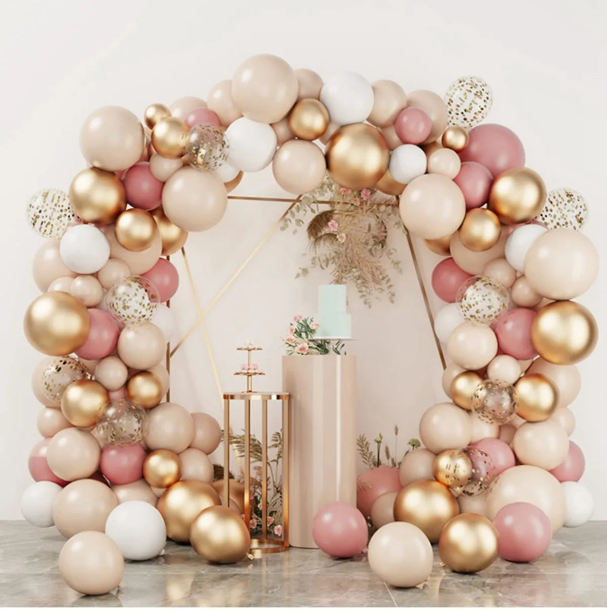 Retro Pink Pastel Macaron Balloons Garland Arch Kit