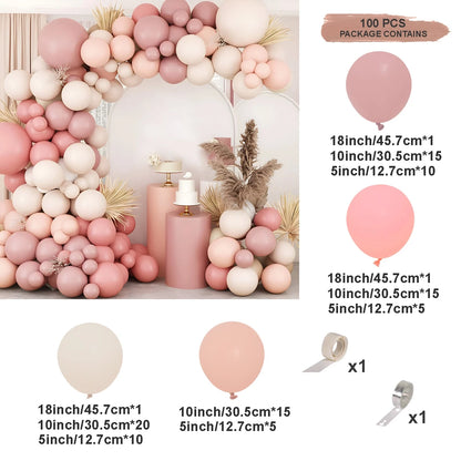 Retro Pink Pastel Macaron Balloons Garland Arch Kit