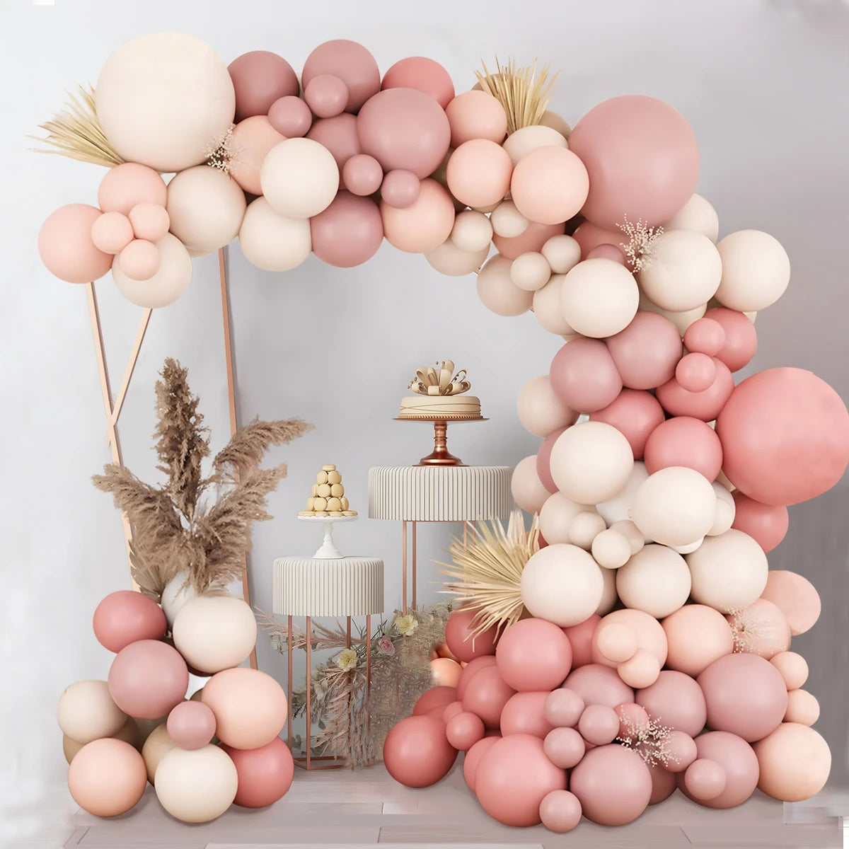 Retro Pink Pastel Macaron Balloons Garland Arch Kit