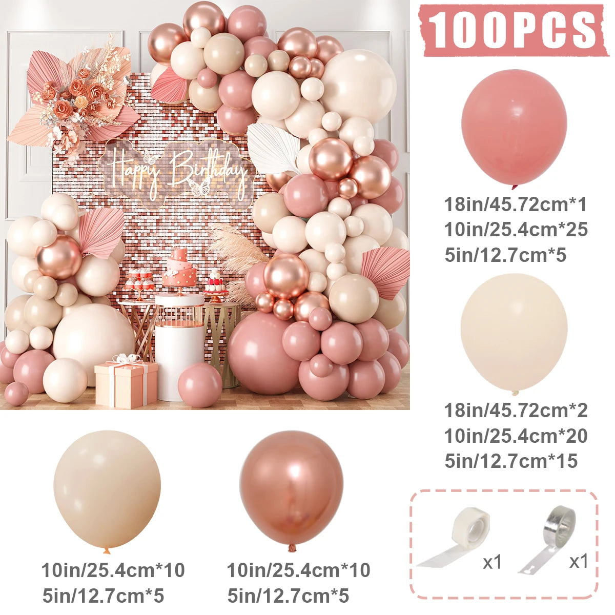 Retro Pink Pastel Macaron Balloons Garland Arch Kit