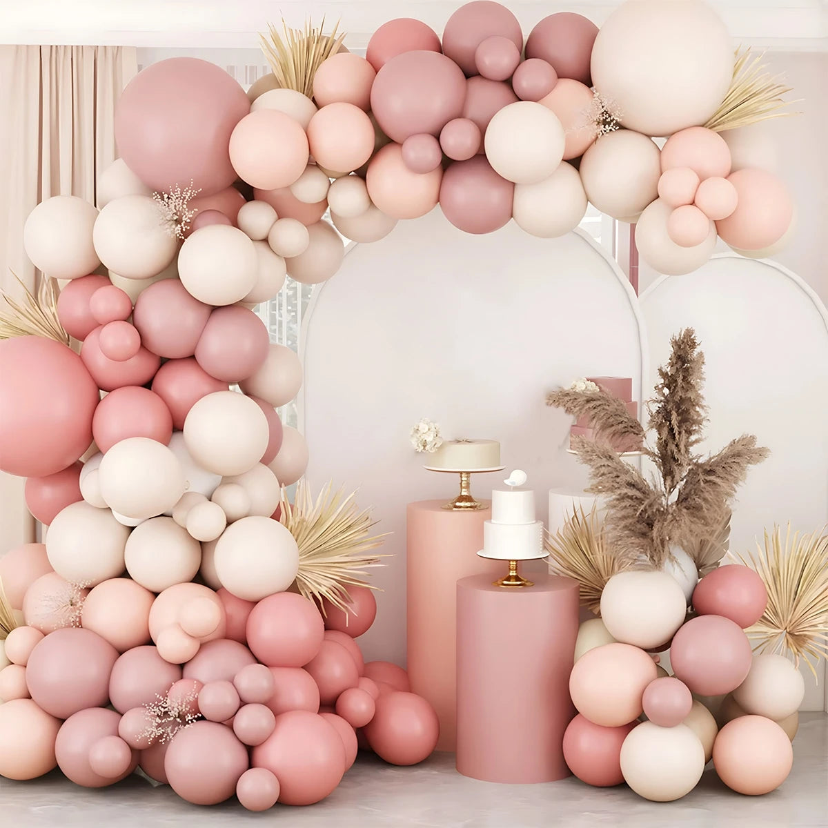 Retro Pink Pastel Macaron Balloons Garland Arch Kit