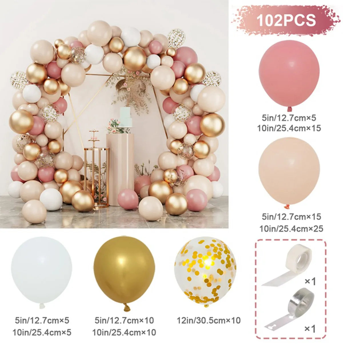 Retro Pink Pastel Macaron Balloons Garland Arch Kit