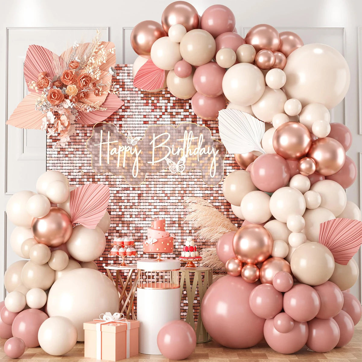 Retro Pink Pastel Macaron Balloons Garland Arch Kit